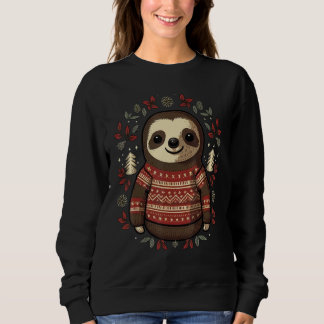 Xmas Sloth Santa on Christmas Sloth Sweatshirt