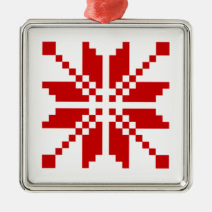 Xmas Snowflake Christmas Pattern Silbernes Ornament