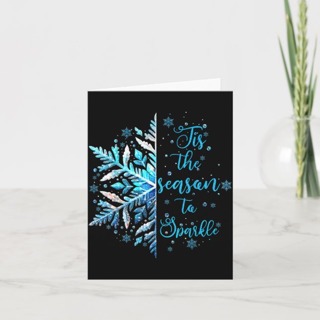 Xmas Snowflake Tis The Season Cozy Season Merry Ch Karte (Vorderseite)