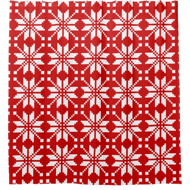 Xmas Snowflake Weihnachtsmuster Duschvorhang (Vorderseite)