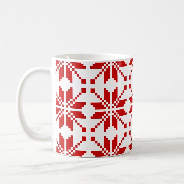 Xmas Snowflake Weihnachtsmuster Kaffeetasse (Links)