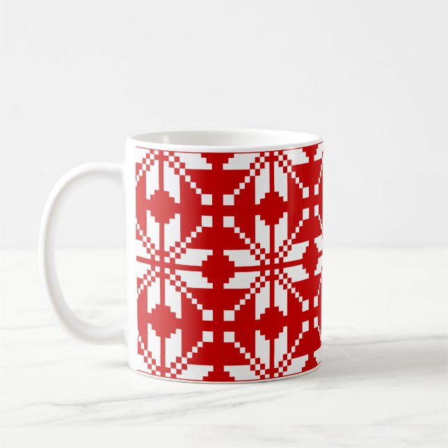 Xmas Snowflake Weihnachtsmuster Kaffeetasse (Links)
