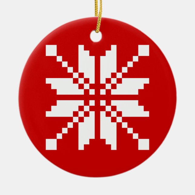 Xmas Snowflake Weihnachtsmuster Keramik Ornament (Vorne)