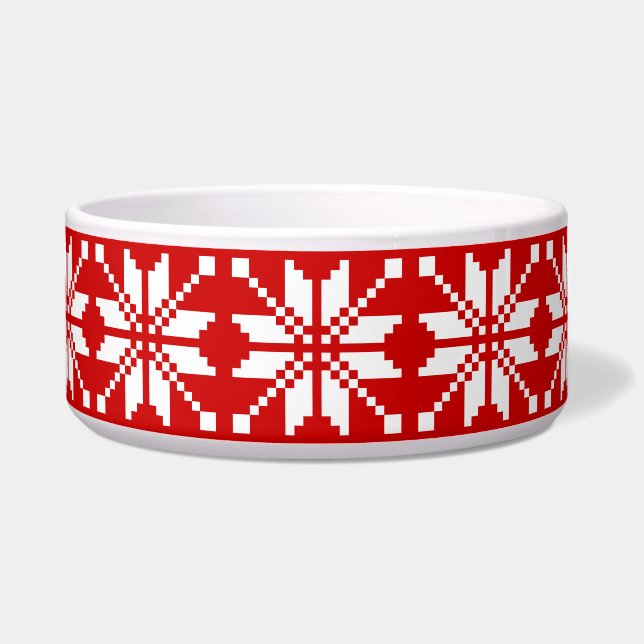 Xmas Snowflake Weihnachtsmuster Napf (Vorderseite)