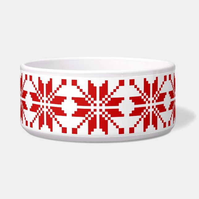 Xmas Snowflake Weihnachtsmuster Napf (Vorderseite)