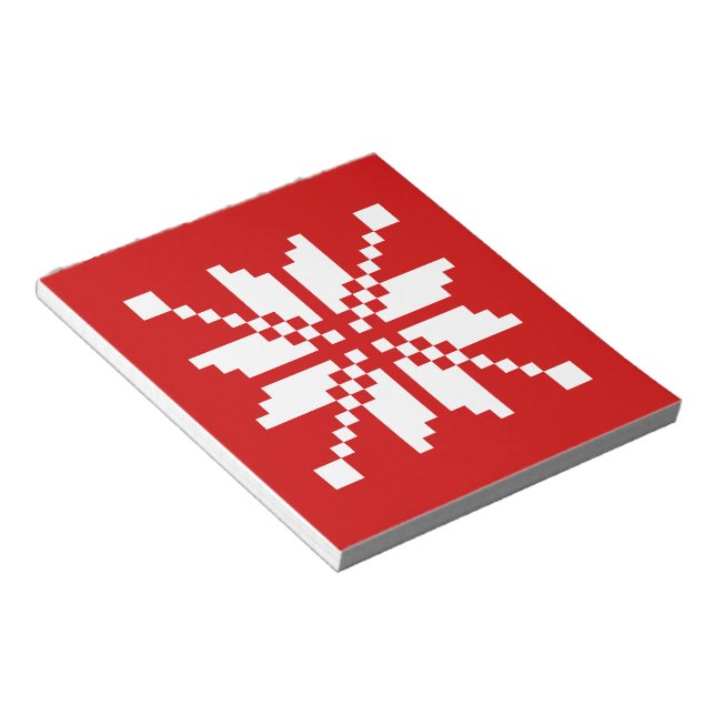 Xmas Snowflake Weihnachtsmuster Notizblock (angewinkelt)