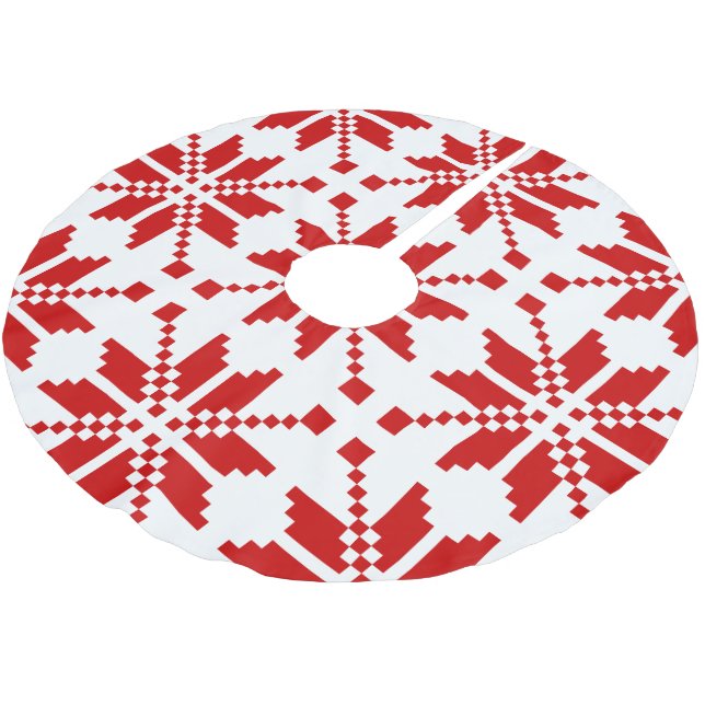 Xmas Snowflake Weihnachtsmuster Polyester Weihnachtsbaumdecke (Schrägansicht)