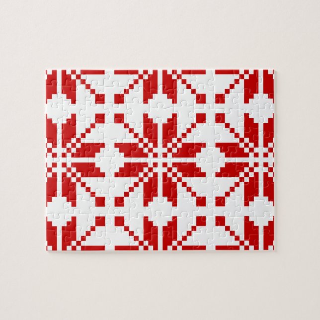 Xmas Snowflake Weihnachtsmuster Puzzle (Horizontal)