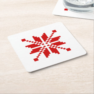 Xmas Snowflake Weihnachtsmuster Rechteckiger Pappuntersetzer