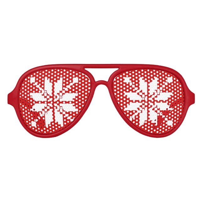 Xmas Snowflake Weihnachtsmuster Sonnenbrille (Vorderseite)