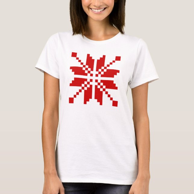 Xmas Snowflake Weihnachtsmuster T-Shirt (Vorderseite)