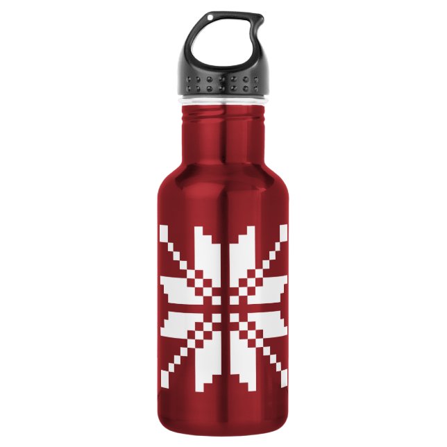 Xmas Snowflake Weihnachtsmuster Trinkflasche (Vorderseite)