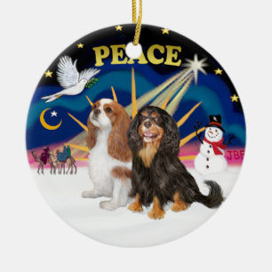 Xmas-Sonnenaufgang - Zwei Kavaliere (BL+BT) Keramikornament