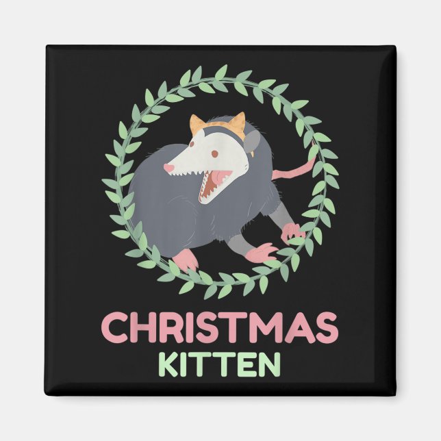 Xmas Ssum Kitten - Creepy Cute Pastel Goth Christm Magnet (Vorne)