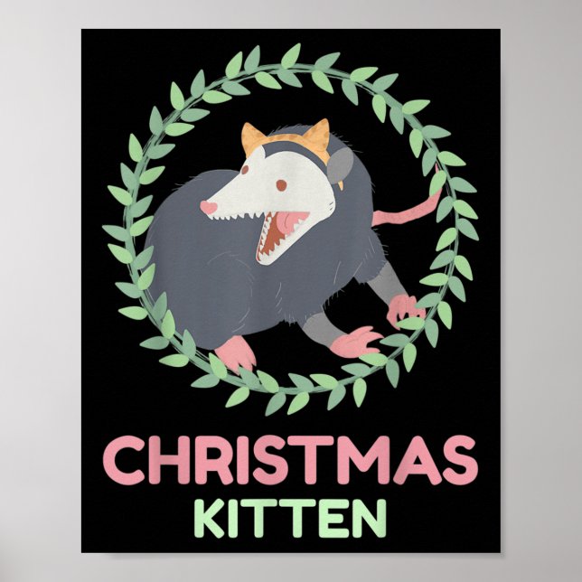 Xmas Ssum Kitten - Creepy Cute Pastel Goth Christm Poster (Vorne)