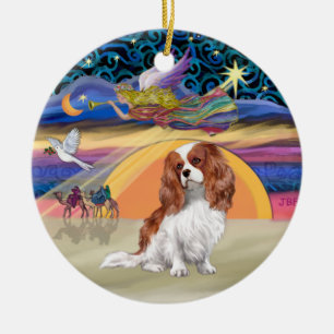 Xmas Star - Blenheim Cavalier King Charles Keramik Ornament