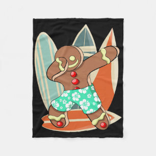 Xmas-Strandjunge Dabbing-Gingerbread-Mann Weihnach Fleecedecke