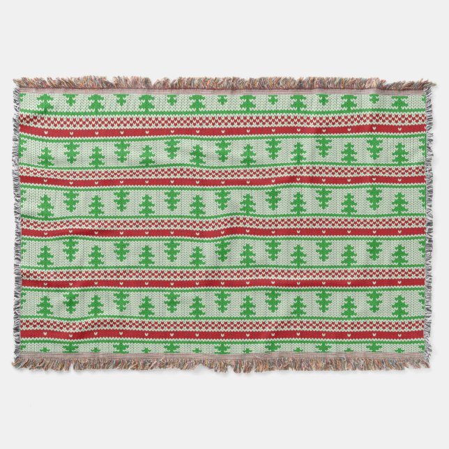 Xmas Stricken nahtloses Muster 2 + Ihre Ideen Decke (Vorderseite)