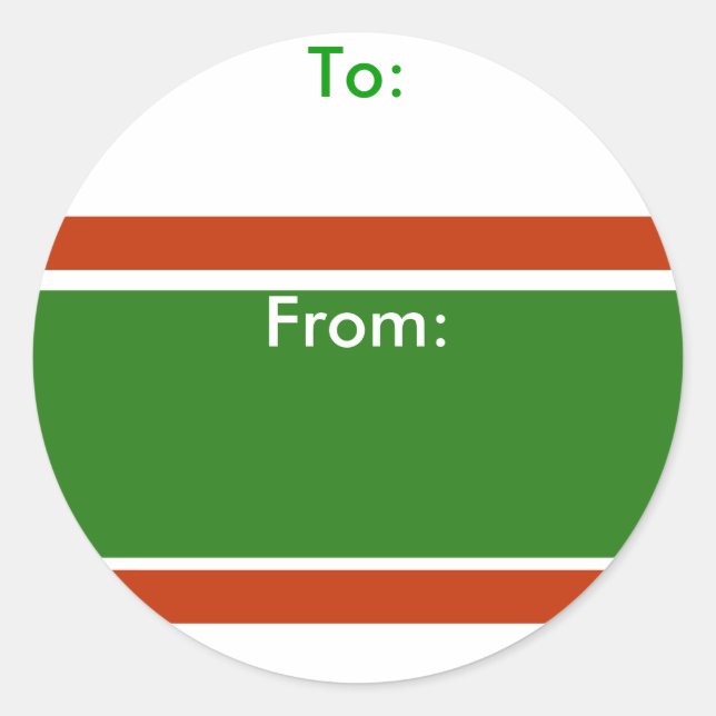 Xmas Stripe Holiday Geschenkartikel Aufkleber (Vorderseite)