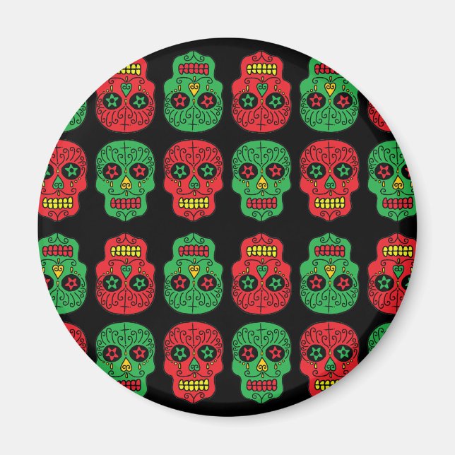 Xmas Sugar Skulls Magnet (Vorne)