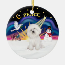 Xmas Sunrise - Bichon Frise 4 Keramik Ornament