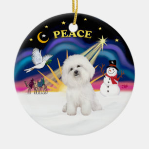 Xmas Sunrise - Bichon Frise 4 Keramik Ornament