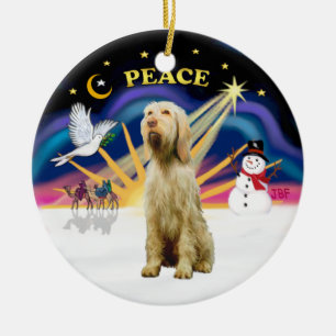 Xmas Sunrise - Spinone Italiano (weizenfarben) Keramik Ornament