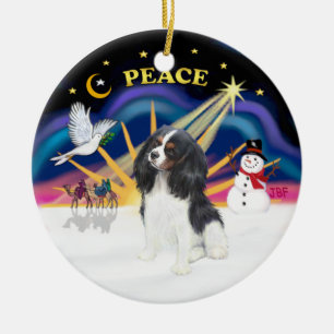 Xmas Sunrise - Tri Color Cavalier Keramik Ornament