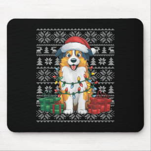 Xmas Sweater Style Ugly Australian Shepherd Dog Ch Mousepad
