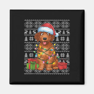 Xmas Sweater Style Ugly Curly Coated Retriever Dog Magnet
