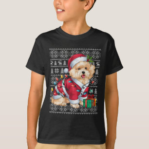 Xmas Sweater Style Ugly Santa Bichon Frise Dog Chr T-Shirt