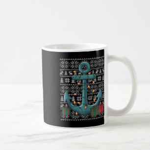 Xmas Sweater Style Ugly Santa Boat Anchor Christma Kaffeetasse