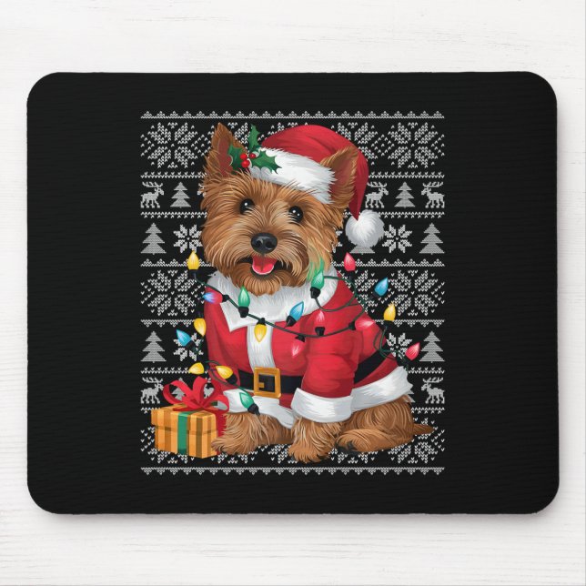 Xmas Sweater Style Ugly Santa Cairn Terrier Dog Ch Mousepad (Vorne)