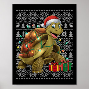 Xmas Sweater Style Ugly Santa Giant Tortoise Chris Poster