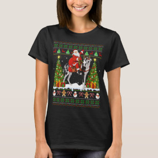 Xmas Sweater Ugly Santa Riding Great Dane Hund Chr T-Shirt