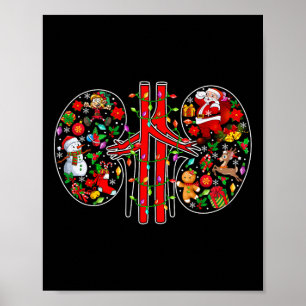 Xmas Symbole Santa Elf Nidneys Form Dialyse Tech Poster