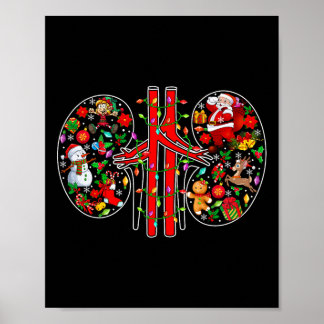 Xmas Symbole Santa Elf Nidneys Form Dialyse Tech Poster