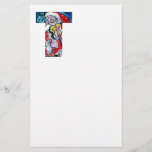 XMAS T LETTER /SANTA CLAUS MIT VIOLIN MONOGRAMM BRIEFPAPIER