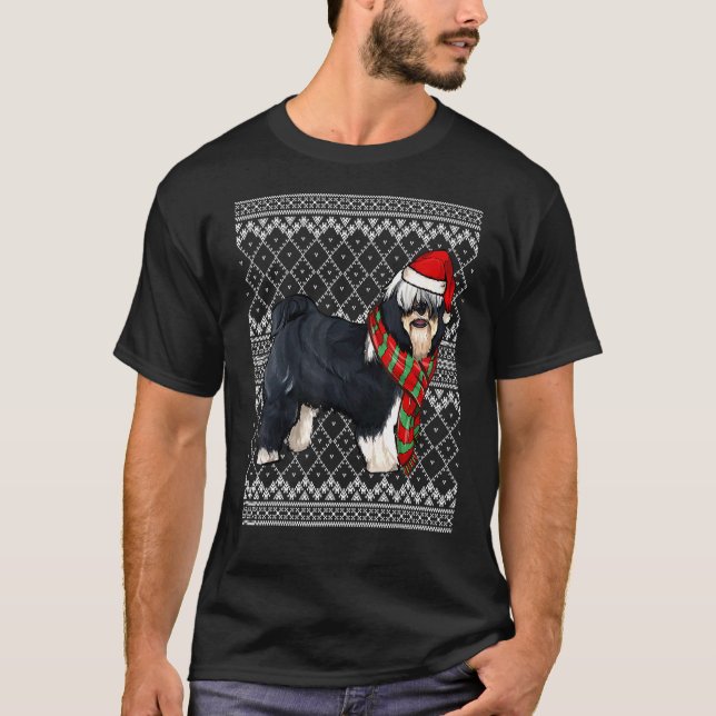 Xmas Tibetan Terrier Santa Claus Hat Ugly Christma T-Shirt (Vorderseite)