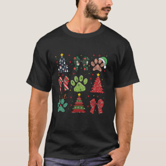 Xmas Tree Coquette Bow Dog Mama Scheckter Weihnach T-Shirt