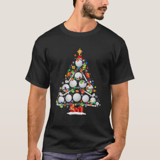 Xmas Tree Golf Xmas Lights Santa Golf Ball Player T-Shirt