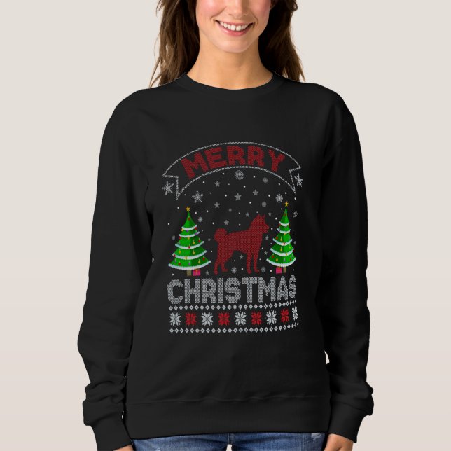 Xmas Tree Lighting Men Akita Inu Hund Ugly Ch Sweatshirt (Vorderseite)
