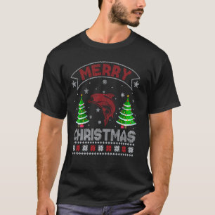 Xmas Tree Lighting Men Thunfisch Ugly Weihnachten T-Shirt