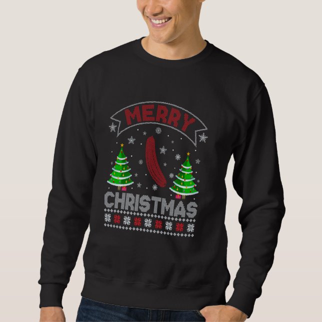 Xmas Tree Lighting Men Women Gurken Ugly Christm Sweatshirt (Vorderseite)