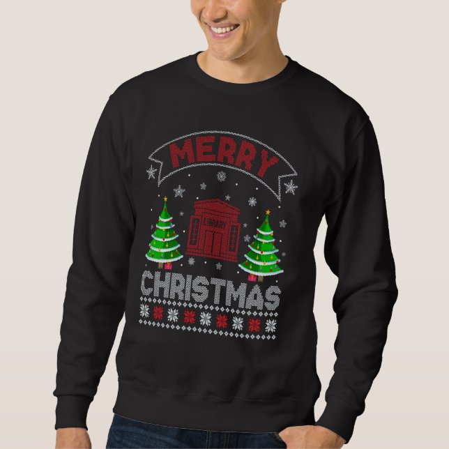 Xmas Tree Lighting Men Women Library hässlich Chri Sweatshirt (Vorderseite)