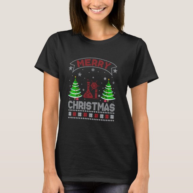 Xmas Tree Lighting Science Medical Labrador Ugly C T-Shirt (Vorderseite)