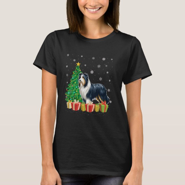 Xmas Tree Lighting Weihnachtsmannmütze Barted Coll T-Shirt (Vorderseite)