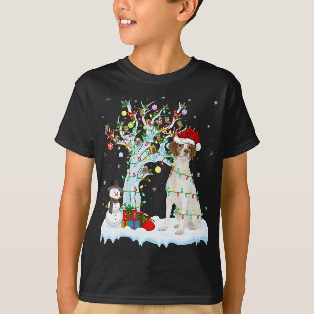 Xmas Tree Lighting Weihnachtsmannmütze Brittany Sp T-Shirt (Vorderseite)