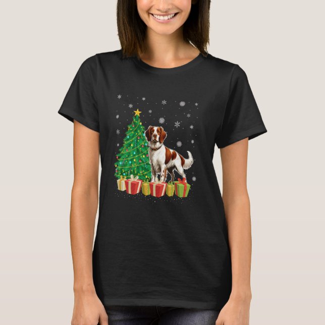 Xmas Tree Lighting Weihnachtsmannmütze Brittany Sp T-Shirt (Vorderseite)