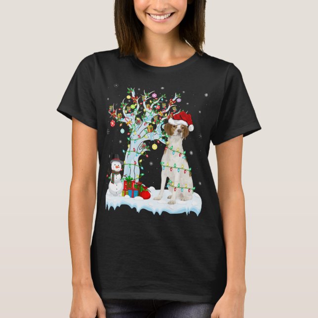 Xmas Tree Lighting Weihnachtsmannmütze Brittany Sp T-Shirt (Vorderseite)
